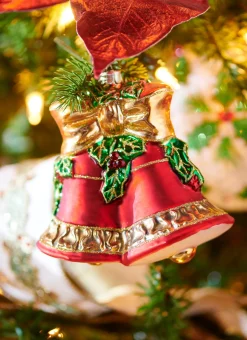 Raz 4.5" Red Bell Glass Christmas Ornament 4352869
