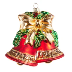 Raz 4.5" Red Bell Glass Christmas Ornament 4352869
