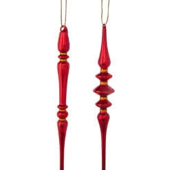 Raz 9.25" Red Finial Glass Christmas Ornament 4220893