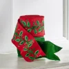 Raz 4" Red Floral With Sequins Embellishment Wired Christmas Ribbon R4471770