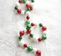 Raz 6' Red, Green, And White Ball Ornament Christmas Garland G4206802