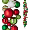 Raz 4' Red, Green, White Ball Ornament Christmas Garland G4322706