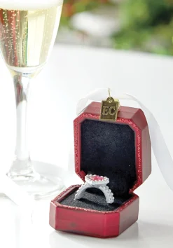 Raz 3" Red Marry Me Engagement Ring Glass Christmas Ornament 4053124