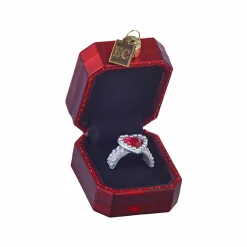 Raz 3" Red Marry Me Engagement Ring Glass Christmas Ornament 4053124