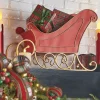 Raz 24.25" Red Metal Sleigh Christmas Decorations 4211153