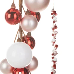 Raz 4' Red, Pink, And White Ball Garland G4316252
