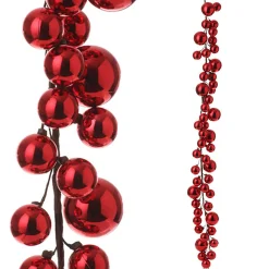 Raz 4' Red Plastic Ball Christmas Garland G3216179