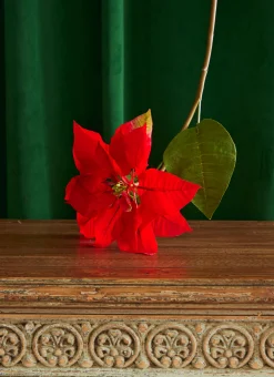 Raz 24.5" Red Poinsettia Stem Christmas Tree Accessory F4322766