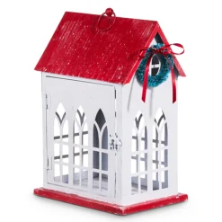 Raz 13.5" Red Roof House Christmas Decoration 4312336