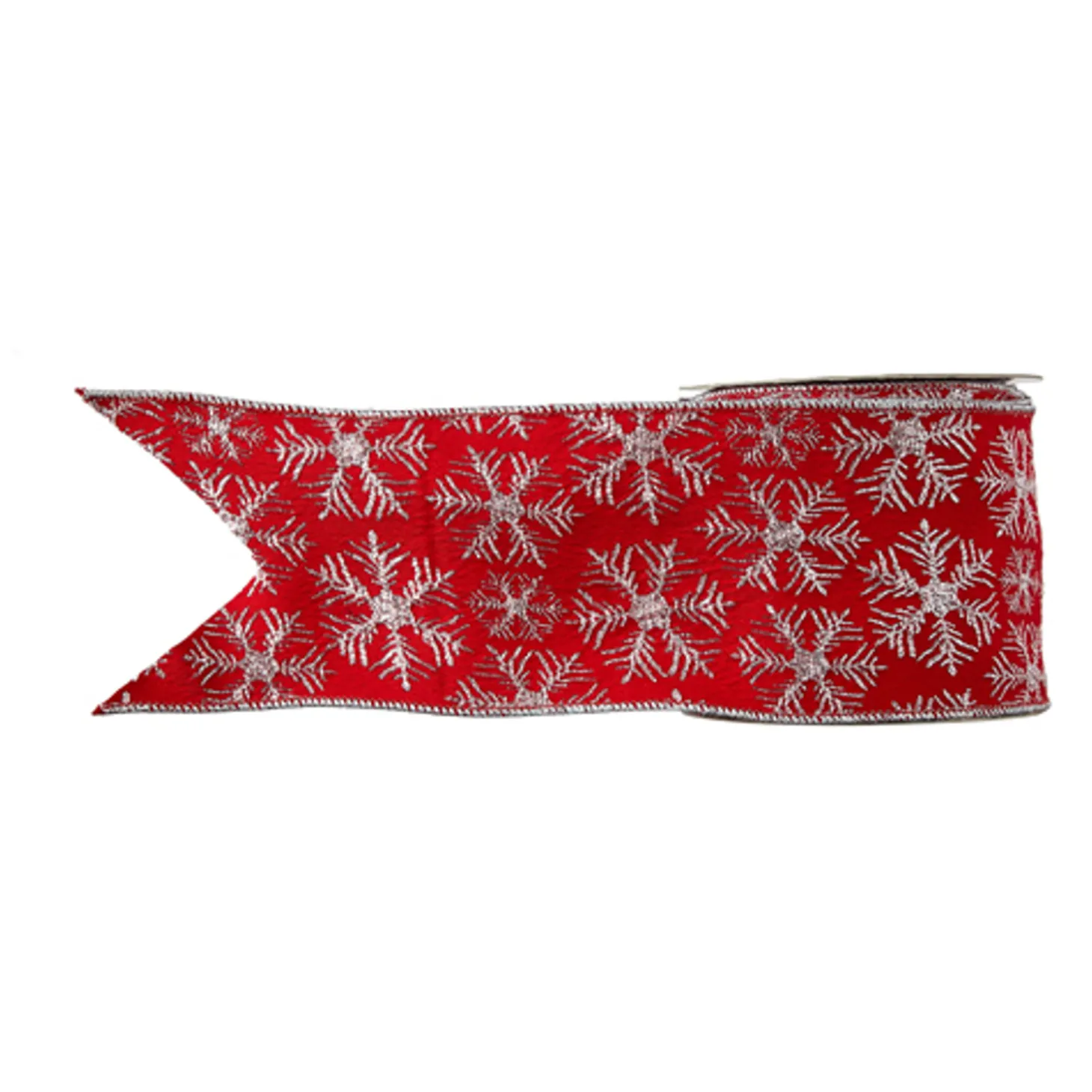 Raz 4" Red Snowflake Wired Christmas Ribbon R4127756
