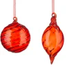 Raz 3.5" Red Swirl Glass Christmas Ornament 4224609