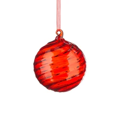 Raz 3.5" Red Swirl Glass Christmas Ornament 4224609