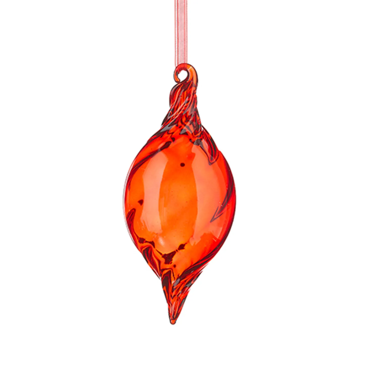 Raz 3.5" Red Swirl Glass Christmas Ornament 4224609