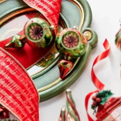 Raz 4" Red Velvet Sheet Music Wired Christmas Ribbon R4371785