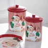 Raz 9" Retro Santa Christmas Cookie Jar Cannister Set Of 2 4411209