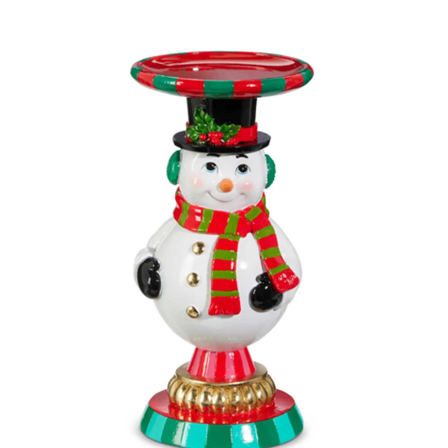 Raz 9" Retro Santa Or Snowman Christmas Candle Stand