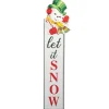 Raz 42" Retro Snowman Let It Snow Metal Christmas Porch Sign 4411211