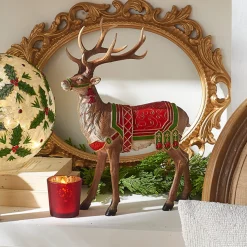 Raz 12.5" Saddled Reindeer Christmas Figure 4301612