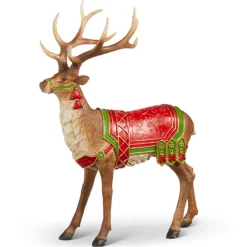 Raz 12.5" Saddled Reindeer Christmas Figure 4301612