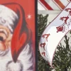 Raz 4" Santa And Reindeer Wired Christmas Ribbon R4171880