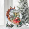 Raz 7.5" Santa And Sleigh Lighted Swirling Glitter Water Globe Christmas Snow Globe 4200758