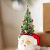 Raz 7" Santa Bottle Brush Tree Glass Christmas Ornament 4320895