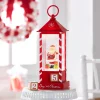 Raz 11" Santa Checking List Lighted Christmas Water Globe Lantern With Countdown 4316932