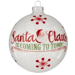 Raz 5" Santa Claus Ball Glass Christmas Ornament 4124530