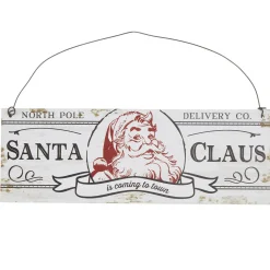 Raz 8" Santa Claus Hanging Christmas Ornament Sign 4116170
