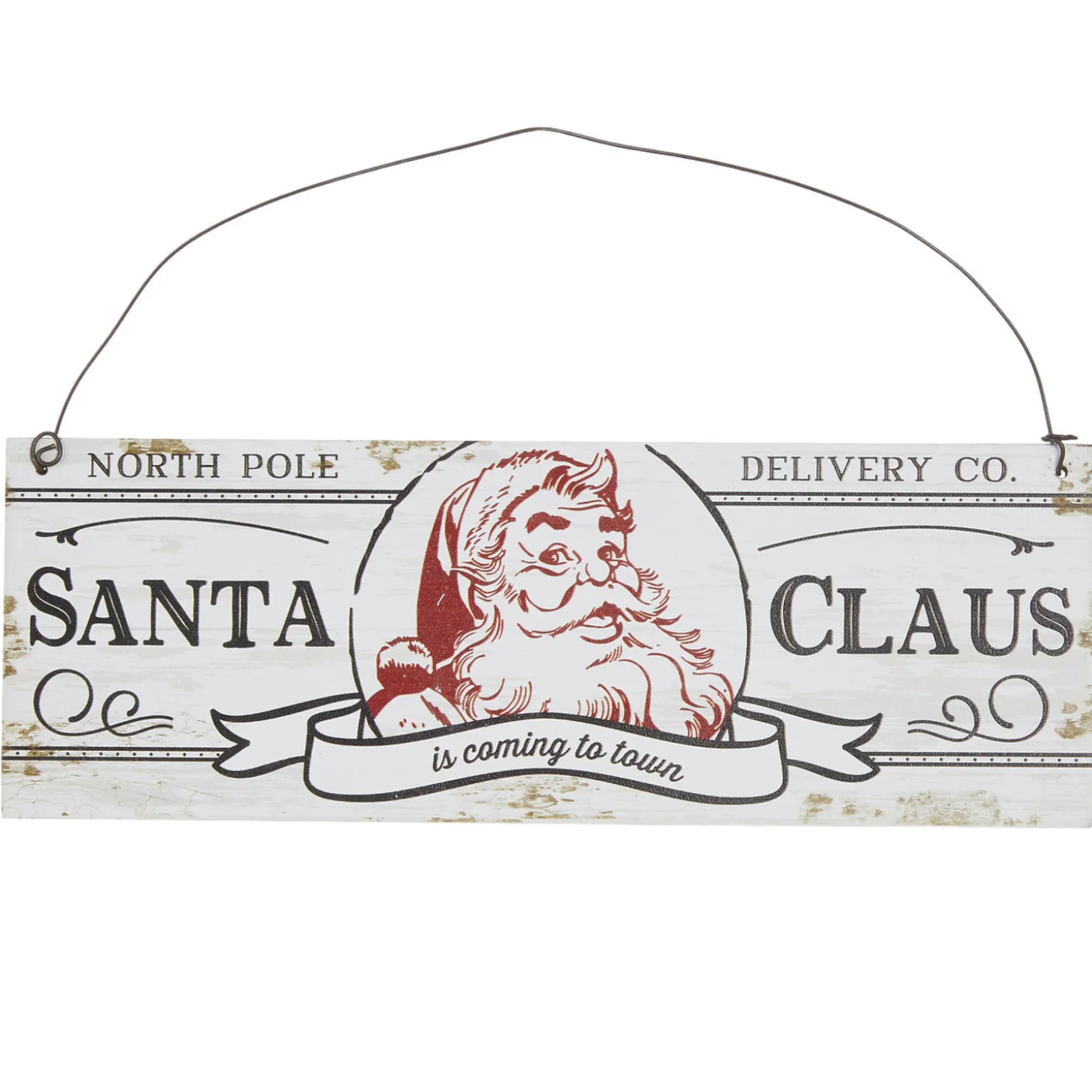 Raz 8" Santa Claus Hanging Christmas Ornament Sign 4116170
