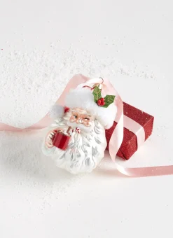 Raz 5.25" Santa Drinking Cocoa Glass Christmas Ornament 4352851