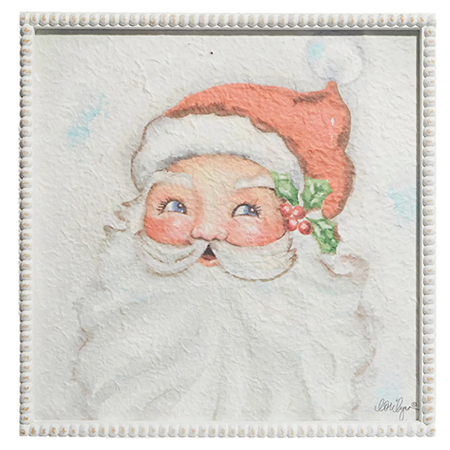 Raz 16" Santa Face Framed Wall Art Christmas Sign 4359054
