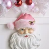 Raz 17" Santa Face With Pink Hat Christmas Wall Decoration 4210233