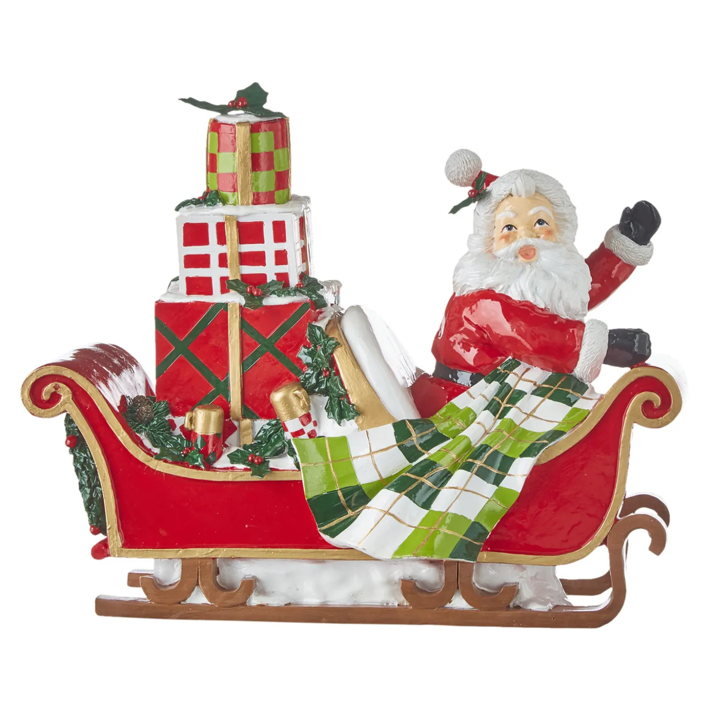 Raz 12.5" Santa In Sleigh Christmas Figure 4110251