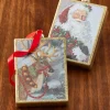 Raz 4.5" Santa Or Reindeer Painted Style Glass Christmas Ornament