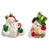 Raz 5" Santa Or Snowman Retro Glass Christmas Ornament 4452872