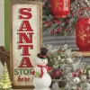 Raz 24.75" Santa Stops Here Wooden Framed Christmas Wall Art 4111239