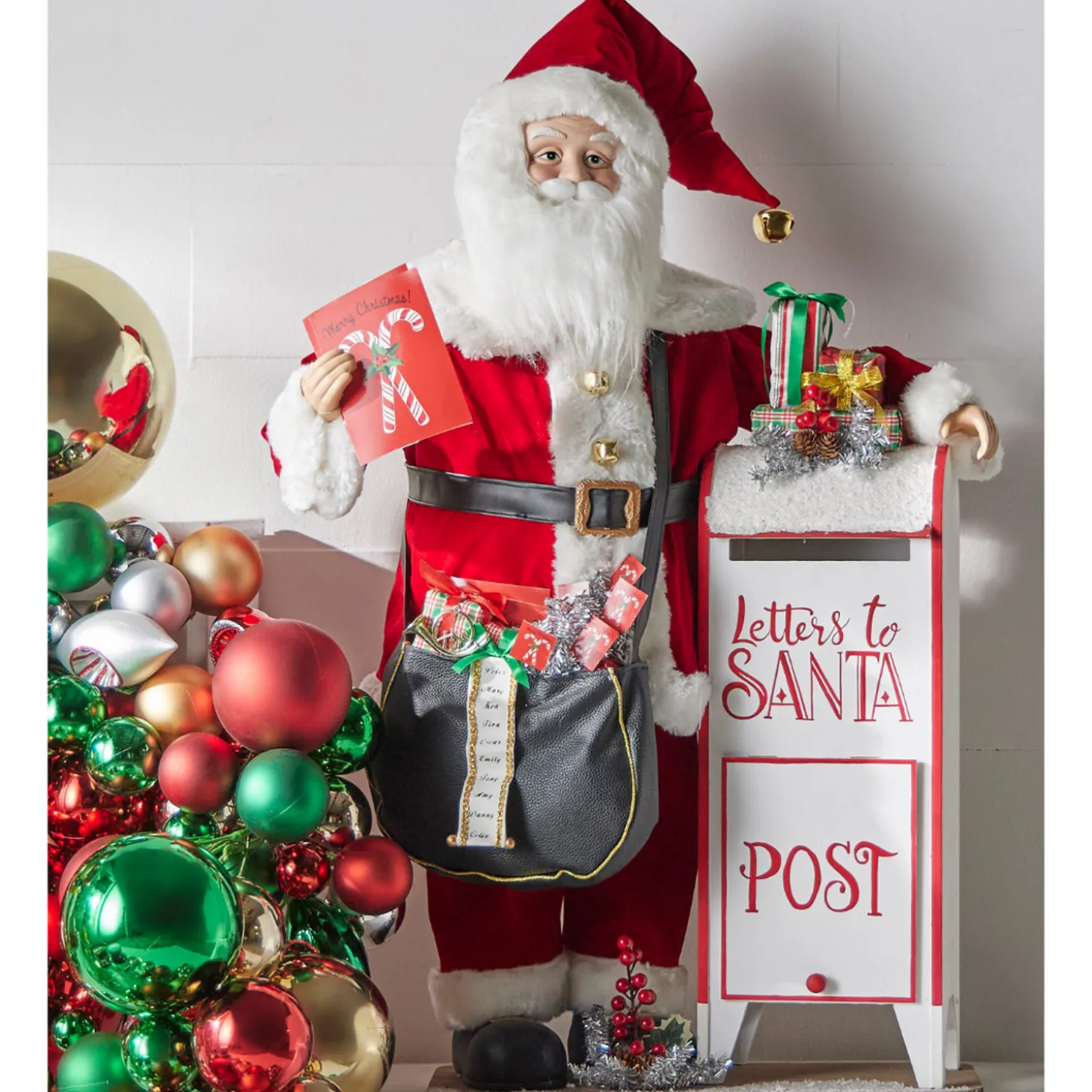 Raz 37.5" Santa With Mailbox Vintage Inspired Christmas Figure 4415624
