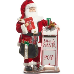 Raz 37.5" Santa With Mailbox Vintage Inspired Christmas Figure 4415624