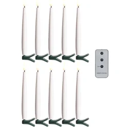 Raz 6" Set Of 10 Clip On Lighted Candles With Remote 4324035