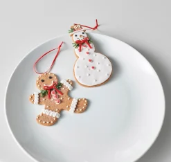Raz 5" Set Of 2 Gingerbread Cookie Christmas Ornament 4116521