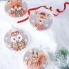 Raz 5.5" Set Of 4 North Pole Friends Glass Disc Christmas Ornament 4224624