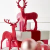 Raz 12.5" Set Of 2 Pink Velvet Reindeer Christmas Decoration 4402407