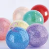 Raz 4.5" Set Of 7 Rainbow Glittered Glass Ball Christmas Ornaments 4224623