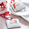Raz 4" Set Of 2 Santa Face Disc Christmas Ornament 4321321