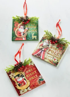 Raz 4.5" Set Of 3 Santa's Musical Orchestra Christmas Ornaments 4316123
