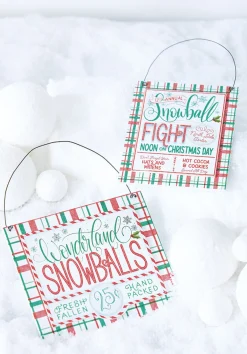 Raz 6.75" Set Of 2 Snowballs For Sale Christmas Ornament 4216160