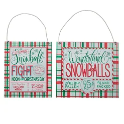 Raz 6.75" Set Of 2 Snowballs For Sale Christmas Ornament 4216160