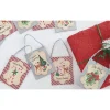 Raz 9.5" Set Of 4 Vintage Inspired Postcard With Tinsel Christmas Ornament 4216149