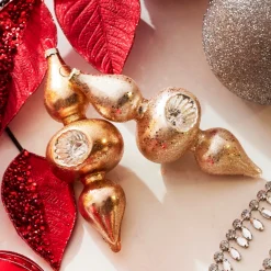 Raz 8" Silver And Gold Reflector Finial Glass Christmas Ornament 4324535